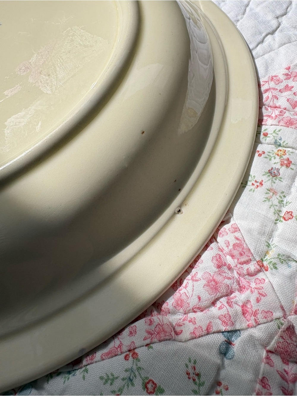 Vintage Kitchen Kraft Cream Floral Ceramic Serving Plate Bowl Floral Tulip MCM - Picture 9 of 14